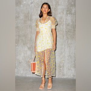 NTW Never Fully Dressed - Cami dress with sheer daisy overlay